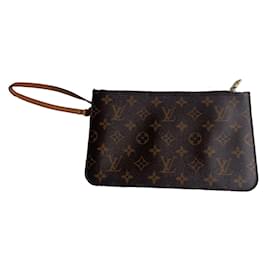 Louis Vuitton-Pochette con monogramma Louis Vuitton Neverfull-Marrone scuro