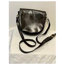 Burberry-Vintage Burberry crossbody bag from leather-Dark brown