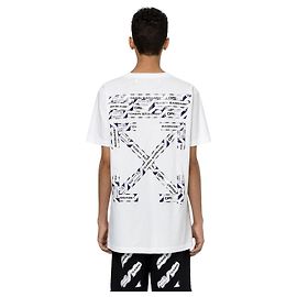 Off White tee shirt slim aéroport blanc cassé Noir Blanc