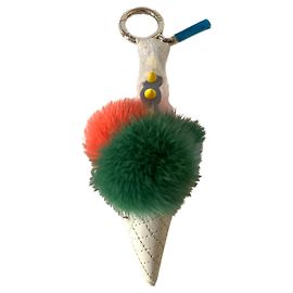 Ciondolo/portachiavi Fendi in pelle e pelliccia Multicolore