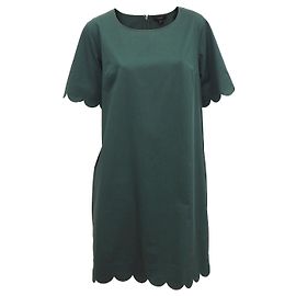 COS - Robe courte à bords festonnés vert foncé Taille 44 Vert foncé