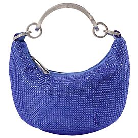 Off White Mini Binder Clip Bag in Strass / Blu Blu