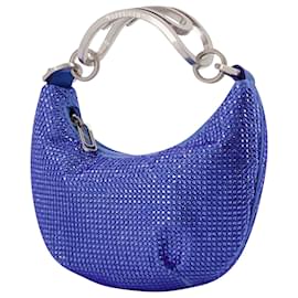 Off White-Mini Binder Clip Bag in Strass / Blau-Blau