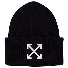 Off White Berretto a coste Arrows in nero/lilla Nero