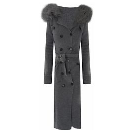 Christian Dior DIOR 2010 combined knitted wool coat Grey