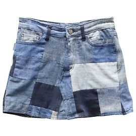 Minissaia Zadig & Voltaire Patch Work em Denim Multicolor de Algodão Outro Impressão em python