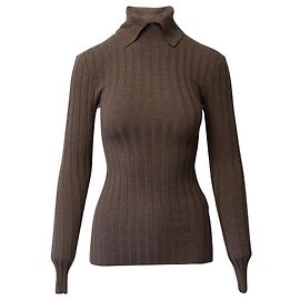Totême Top a maniche lunghe a coste Toteme in lana marrone Marrone