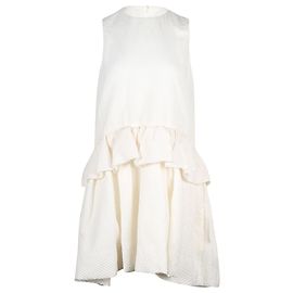 Abito Victoria Victoria Beckham Cloqué in seta bianca Bianco