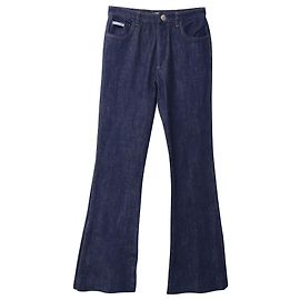 Jeans Prada Flared Denim in Cotone Blu Scuro Blu