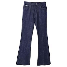 Prada-Prada Flared Denim Jeans in Dark Blue Cotton-Blue