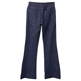 Prada-Prada Flared Denim Jeans in Dark Blue Cotton-Blue