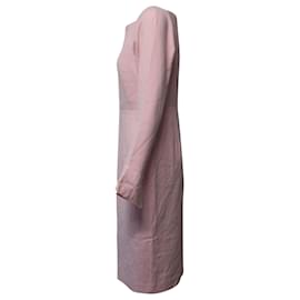Roland Mouret-Roland Mouret Garten Crepe Midi Dress in Pink Polyester-Pink