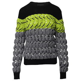 Alexander Wang Technischer Farbblock-Strickpullover aus grauer Wolle Grau