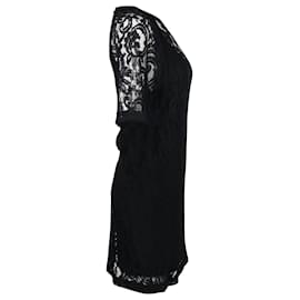 Maje-Maje Lace with Slip Dress aus schwarzer Viskose-Schwarz