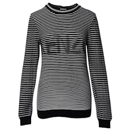 Kenzo-Kenzo Striped Sweatshirt in Black and White Cotton-Black