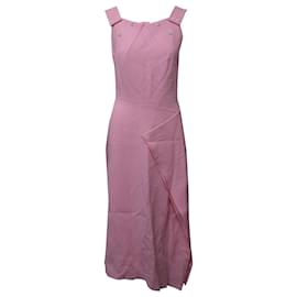 Roland Mouret-Roland Mouret Ärmelloses Kleid mit Knopfdetail aus rosafarbenem Polyester-Pink