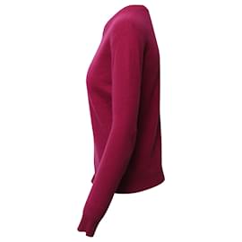 Burberry-Jersey de cuello redondo Burberry en lana rosa-Rosa