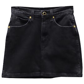 Minifalda Khaite en denim de algodón negro Negro
