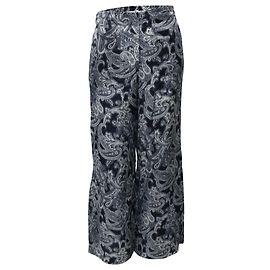 Pantaloni a gamba larga con stampa Paisley di Acne Studios in cupro blu navy Blu Blu navy