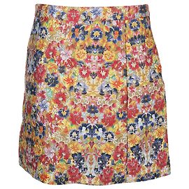 Céline Mini-jupe en brocart fleuri Celine en polyester multicolore Multicolore