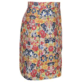 Céline-Minifalda de brocado floral Celine en poliéster multicolor-Multicolor