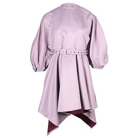 Marques Almeida Robe Ceinturée à Manches Ballon en Polyester Recyclé Violet Autre Violet