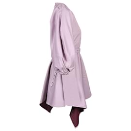 Marques Almeida-Marques Almeida Belted Balloon Sleeve Dress in Purple Recycled Polyester-Other,Purple