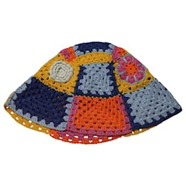 Staud-Staud Floral Crochet Hat in Multicolor Polyester -Multiple colors