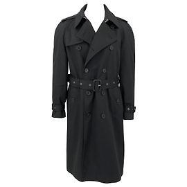 Trenchcoat von Saint Laurent aus schwarzem Gabardine Schwarz