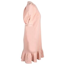 Ulla Johnson-Ulla Johnson Knitted Puff Sleeve Dress in Pink Cotton-Pink
