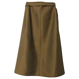 Céline-Celine Wrap Midi Skirt in Brown Viscose-Brown