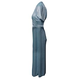 Autre Marque-Rotate Birger Christensen Frida Vestido Wrap em Poliéster Azul-Azul