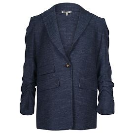 Veronica Beard Martel Dickey Sakko mit Fischgrätmuster aus blauer Schurwolle Blau