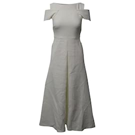 Roland Mouret-Roland Mouret Cold Shoulded Dress in White Polyester-White