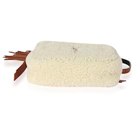 Saint Laurent-Saint Laurent Creme Shearling Monogram Lou Belt Bag -Flesh