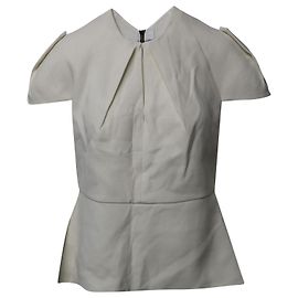 Roland Mouret Wern Cutout Peplum Top in White Polyester White