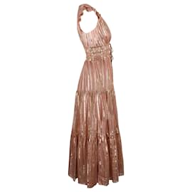 Ulla Johnson-Ulla Johnson Justyne Tiered Midi Dress in Pink Silk-Pink