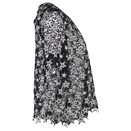 Sandro-Sandro Paris Guipure Star Lace Top in Black  Polyester-Black