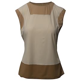 Maison Martin Margiela-Maison Martin Margiela Color Block Sleeveless Top in Brown and Beige Polyamide -Multiple colors