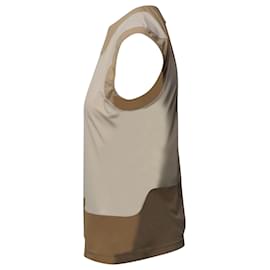 Maison Martin Margiela-Maison Martin Margiela Color Block Sleeveless Top in Brown and Beige Polyamide -Other,Python print