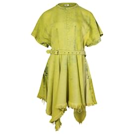 Marques Almeida-Marques Almeida Asymmetrisches Kleid mit Gürtel aus grüner Baumwolle-Grün