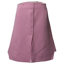 Roland Mouret-Roland Mouret Hagen Midi Skirt in Pastel Pink Wool-Other