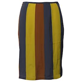 Prada-Prada Striped Skirt in Multicolor Silk-Multiple colors