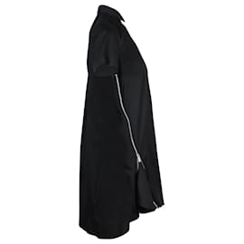 Sacai-Sacai Zipper Shirt Dress in Black Polyester-Black