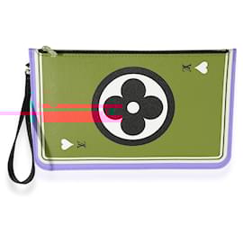 Louis Vuitton-Jogo Louis Vuitton vermelho e multicolorido em canvas Monogram Pochette Neverfull-Vermelho