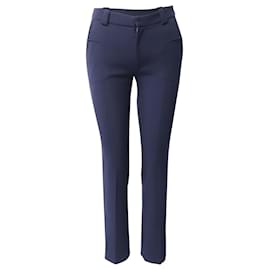 Roland Mouret-Roland Mouret Holway Slim Trousers in Navy Blue Polyester-Navy blue