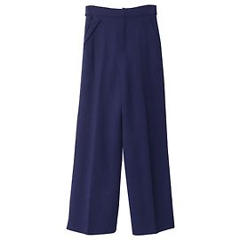 Roland Mouret Williamston Wide Leg Pants in Navy Blue Wool Navy blue