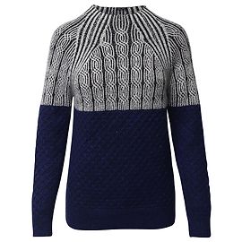 Proenza Schouler Zweifarbiger Strickpullover aus blauer/grauer Wolle Grau