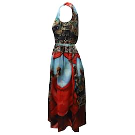 Dolce & Gabbana-Dolce & Gabbana Opera dei Pupi Print Dress in Multicolor Silk-Multiple colors