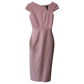 Roland Mouret-Roland Mouret Sheath Dress in Pink Polyester-Pink